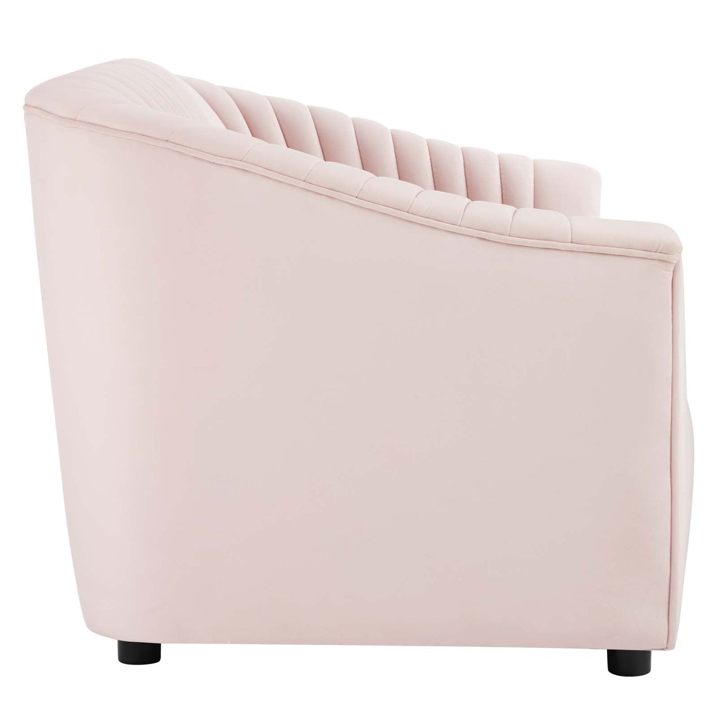 Announce Performance Velvet Channel Tufted Loveseat Pink EEI-5054-PNK