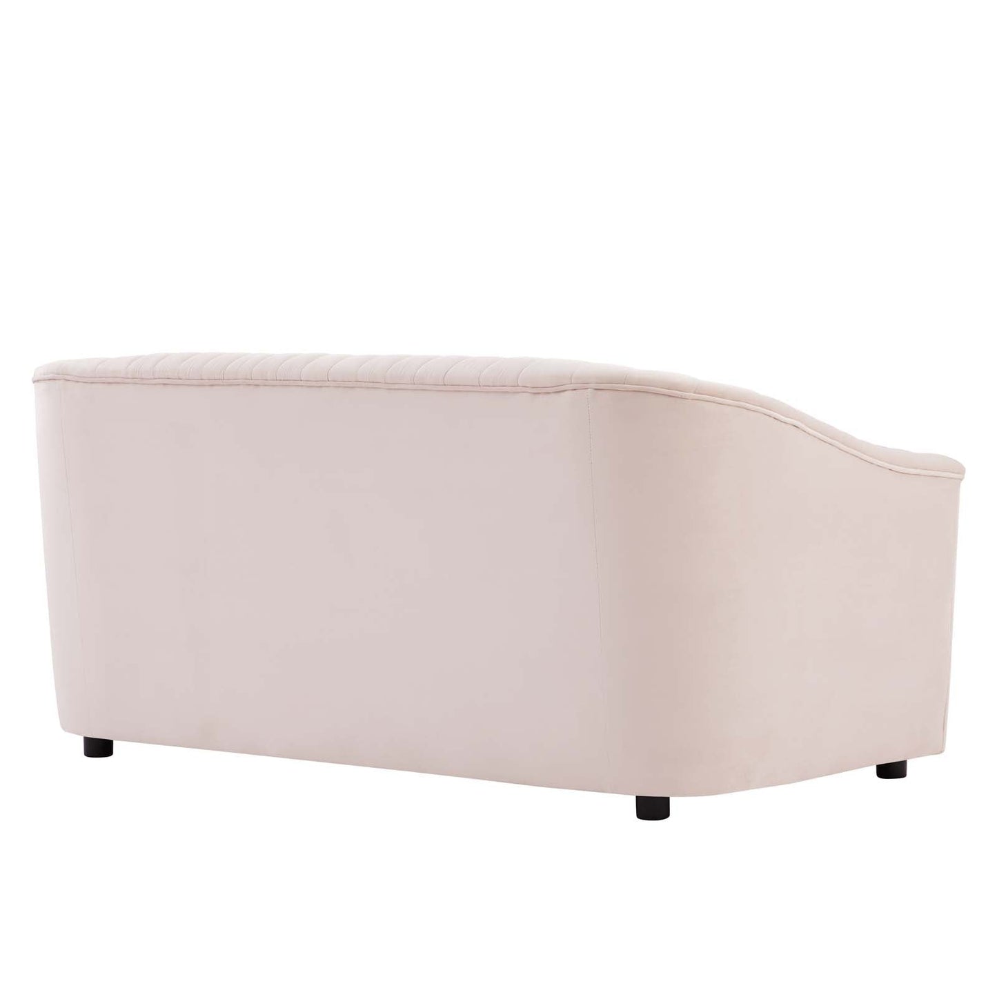 Announce Performance Velvet Channel Tufted Loveseat Pink EEI-5054-PNK