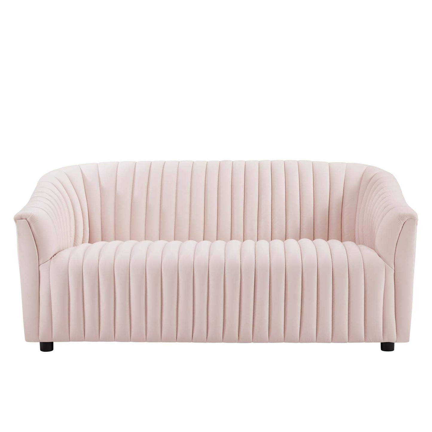 Announce Performance Velvet Channel Tufted Loveseat Pink EEI-5054-PNK