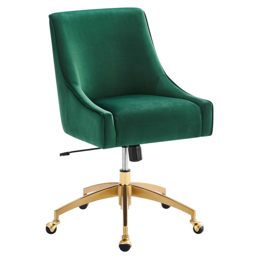 Discern Performance Velvet Office Chair Green EEI-5079-GRN