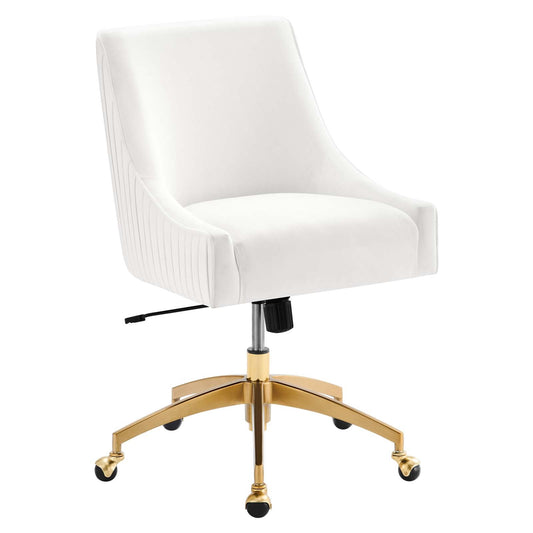 Discern Performance Velvet Office Chair White EEI-5080-WHI