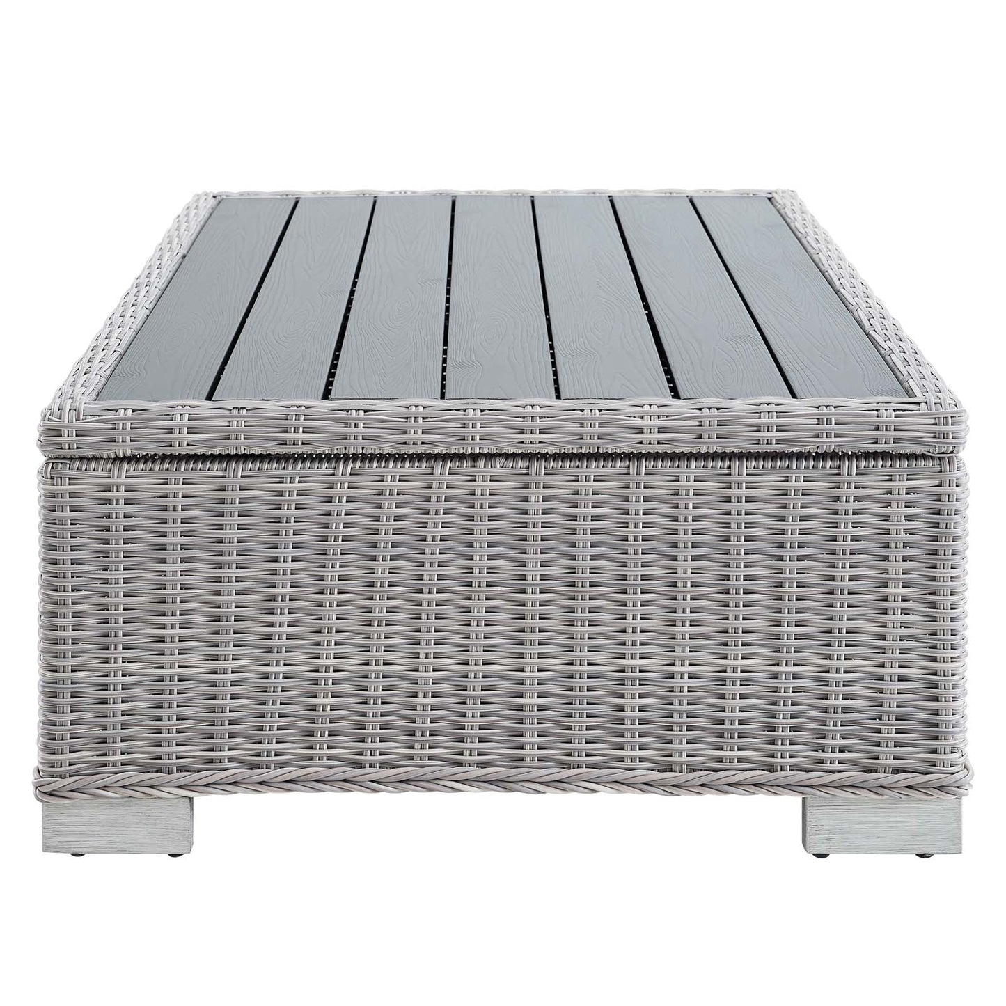 Conway 4-Piece Outdoor Patio Wicker Rattan Furniture Set Light Gray Gray EEI-5095-GRY