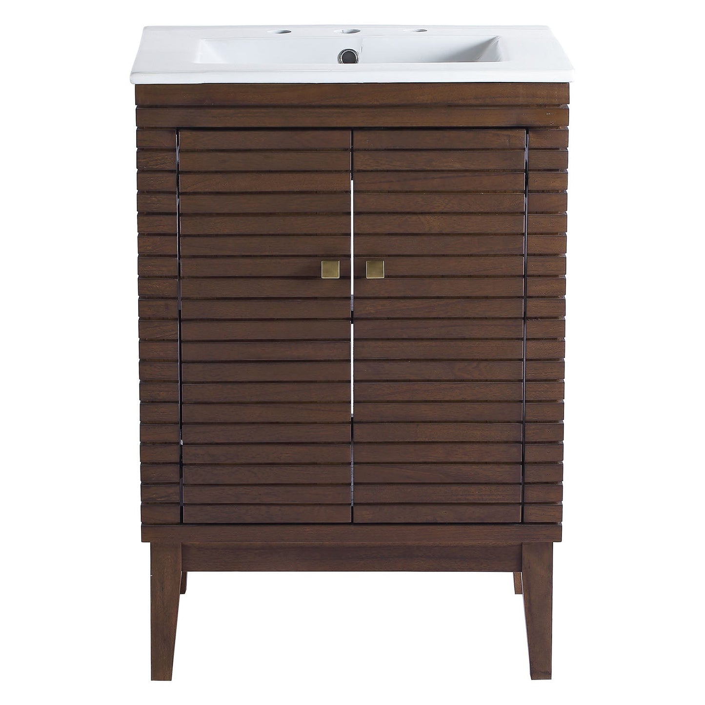 Ledger 24" Bathroom Vanity Walnut White EEI-5114-WAL-WHI