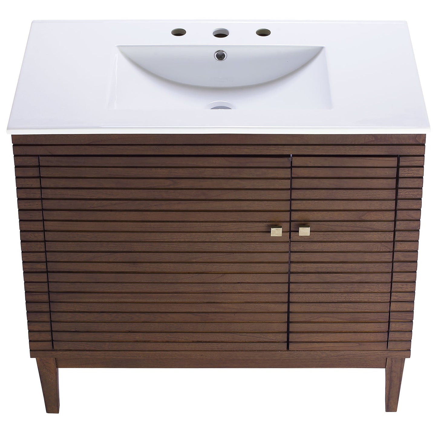 Ledger 36" Bathroom Vanity Walnut White EEI-5115-WAL-WHI