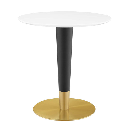 Zinque 28" Dining Table Gold White EEI-5116-GLD-WHI