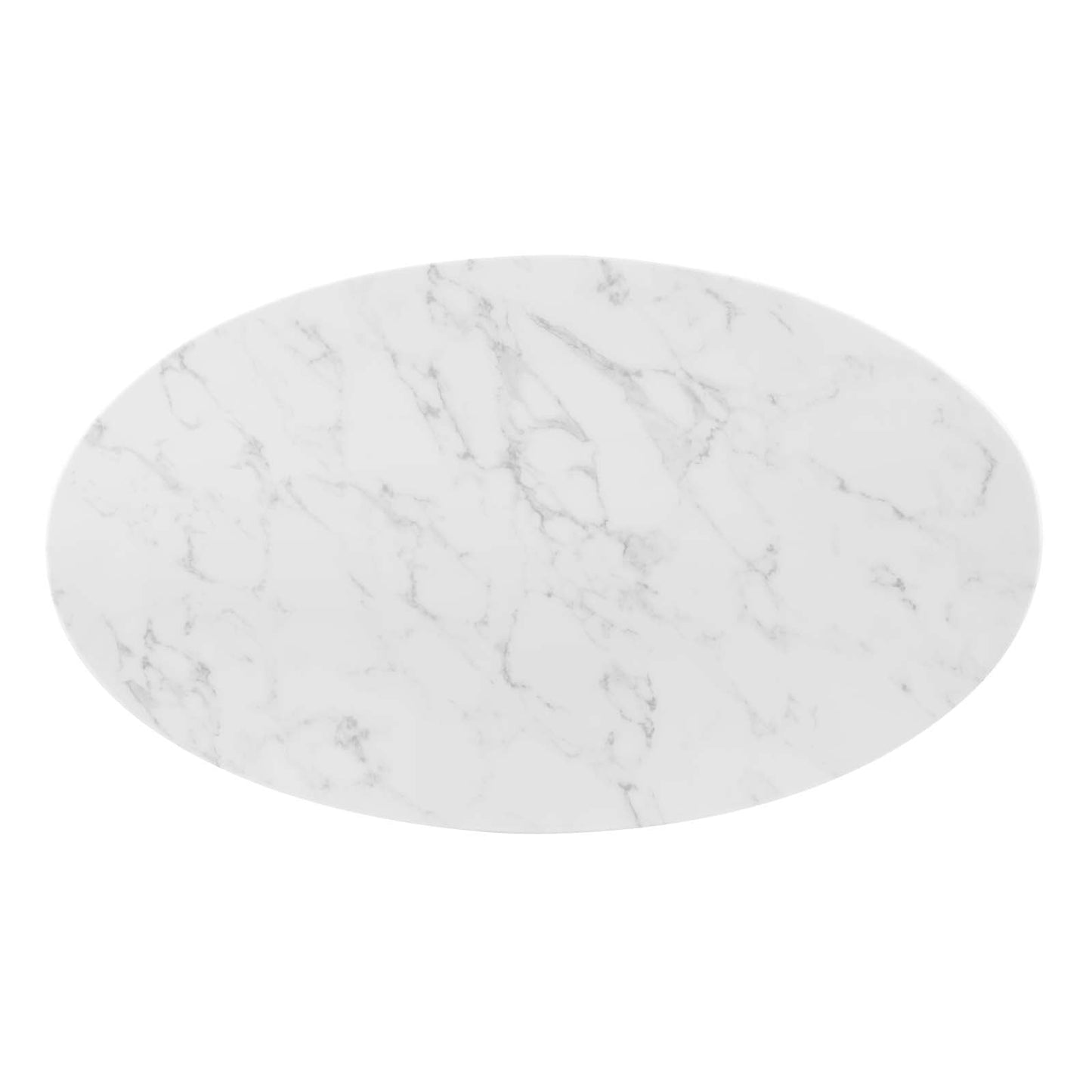 Zinque 48" Oval Artificial Marble Dining Table Gold White EEI-5143-GLD-WHI