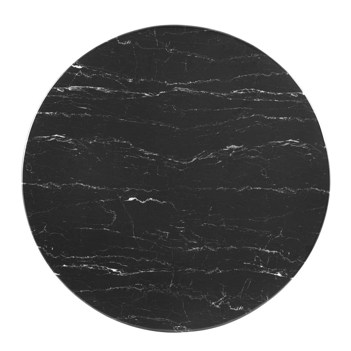 Zinque 40" Artificial Marble Dining Table Gold Black EEI-5148-GLD-BLK