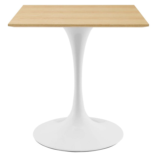 Lippa 28" Square Dining Table White Natural EEI-5164-WHI-NAT