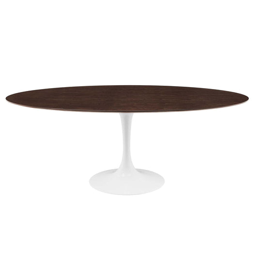 Lippa 78" Oval Dining Table White Cherry Walnut EEI-5196-WHI-CHE