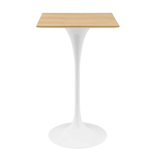 Lippa 28" Square Bar Table White Natural EEI-5202-WHI-NAT