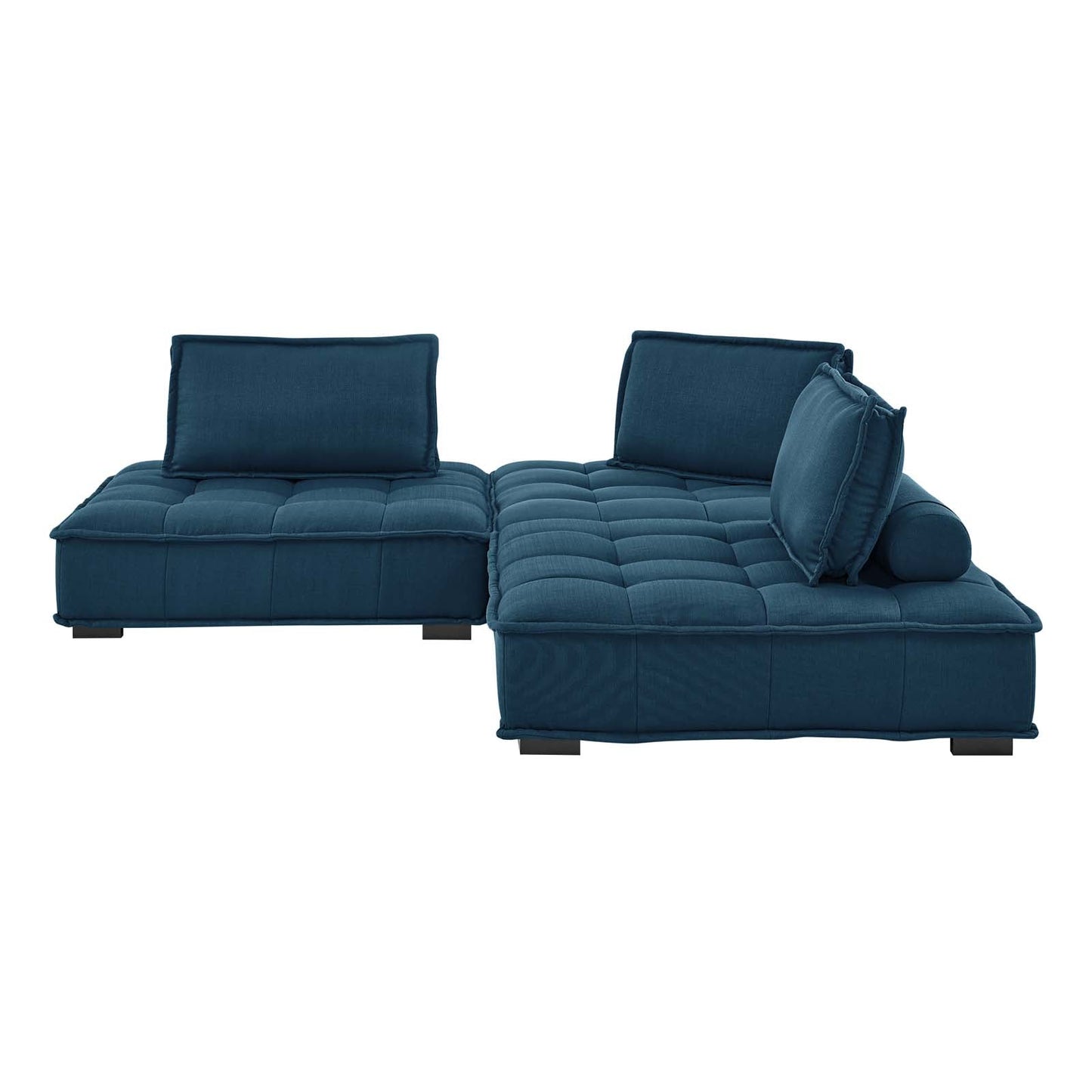 Saunter Tufted Fabric Fabric 3-Piece Sofa Azure EEI-5206-AZU