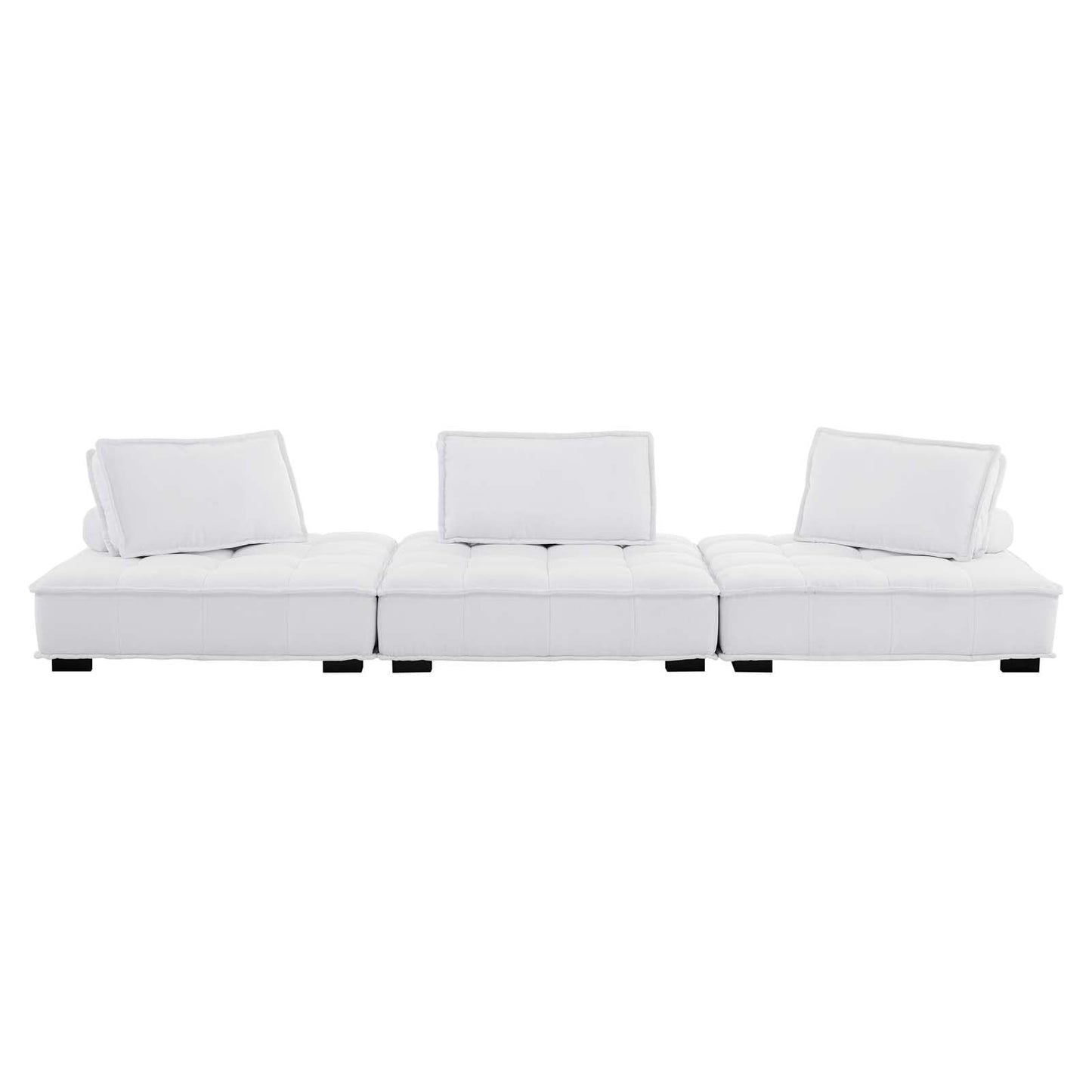 Saunter Tufted Fabric Fabric 3-Piece Sofa White EEI-5206-WHI