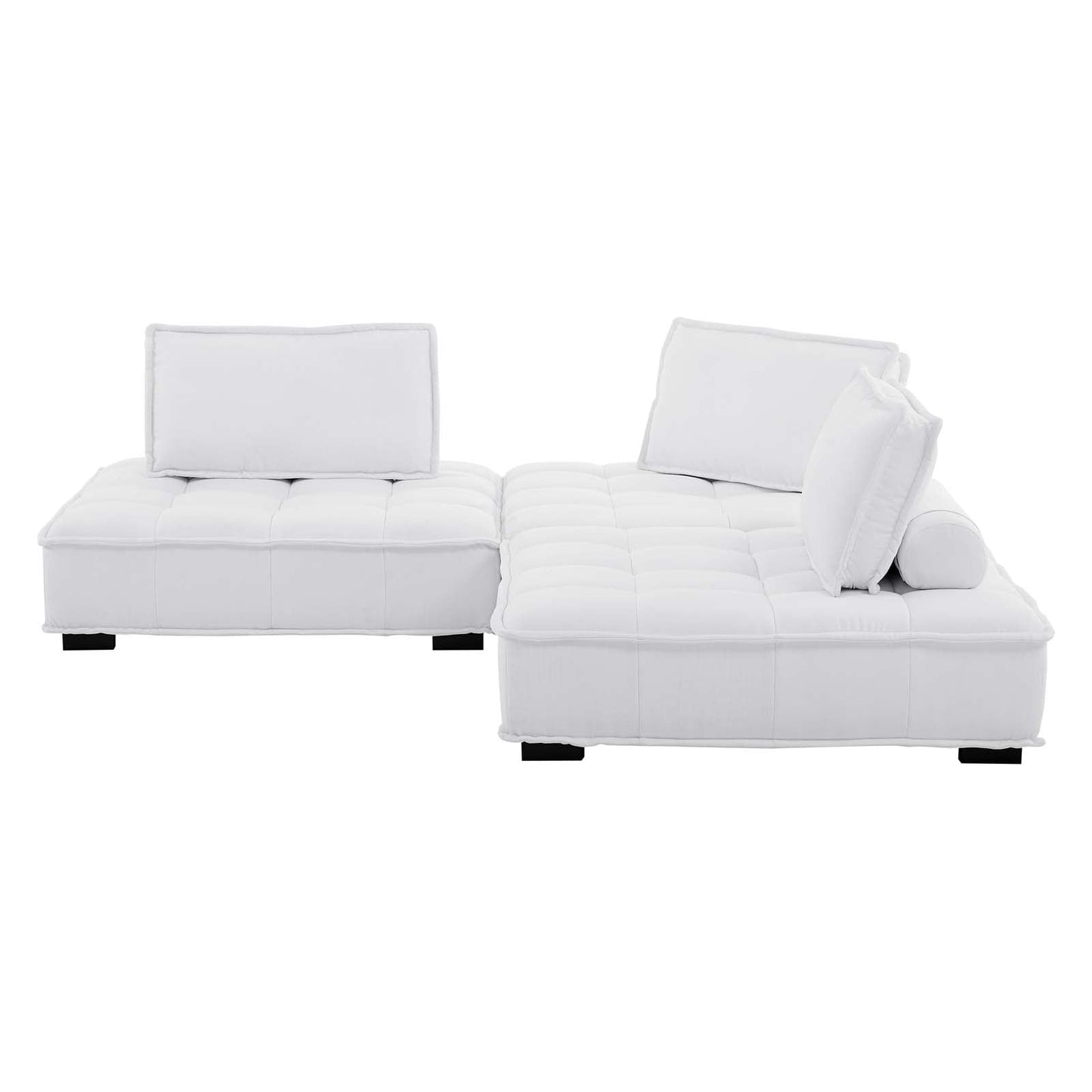 Saunter Tufted Fabric Fabric 3-Piece Sofa White EEI-5206-WHI