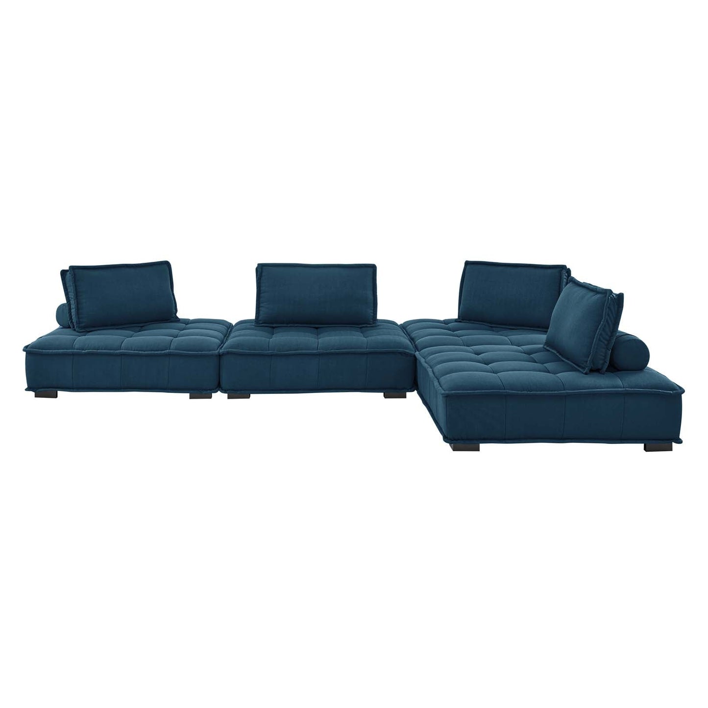 Saunter Tufted Fabric Fabric 4-Piece Sectional Sofa Azure EEI-5208-AZU