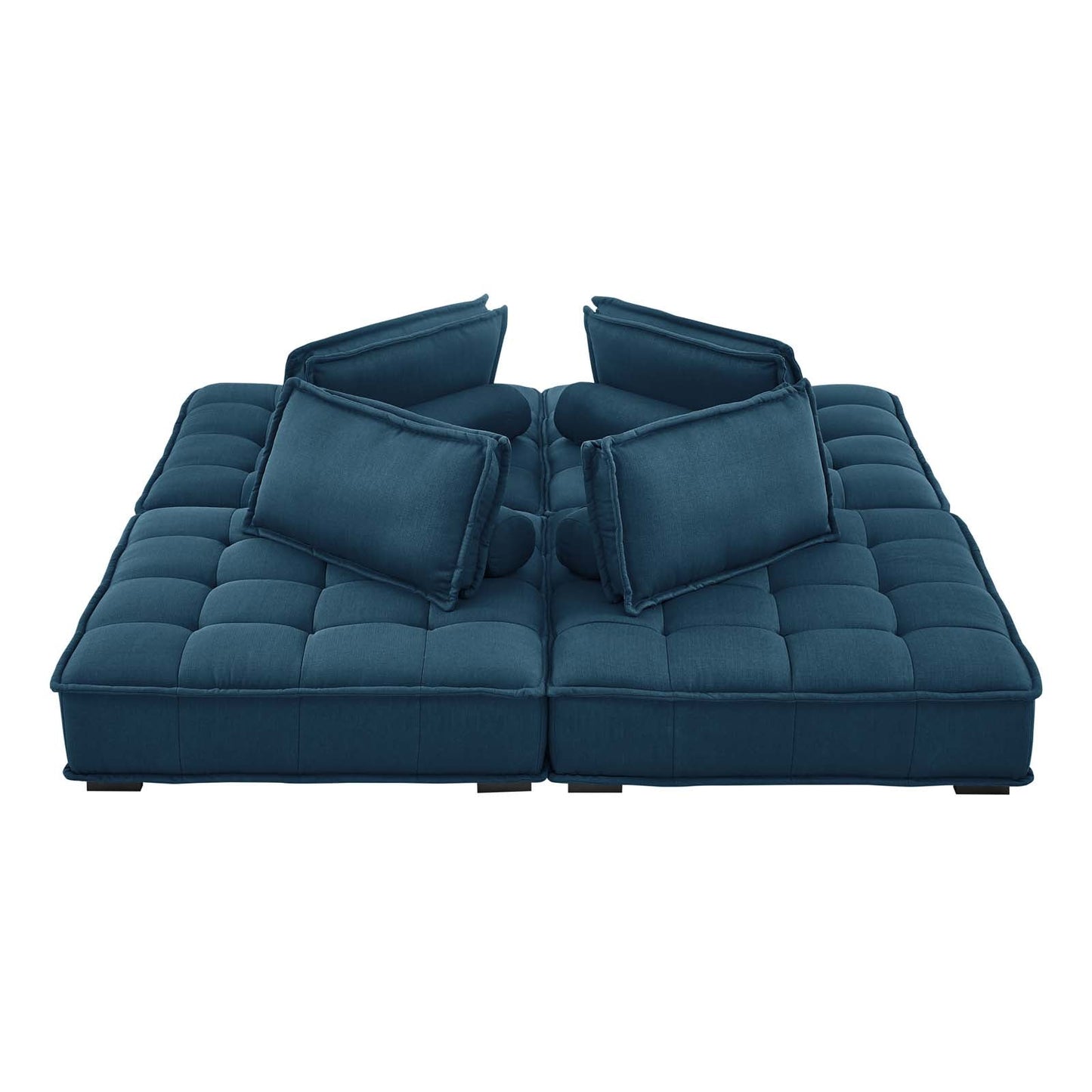 Saunter Tufted Fabric Fabric 4-Piece Sectional Sofa Azure EEI-5208-AZU