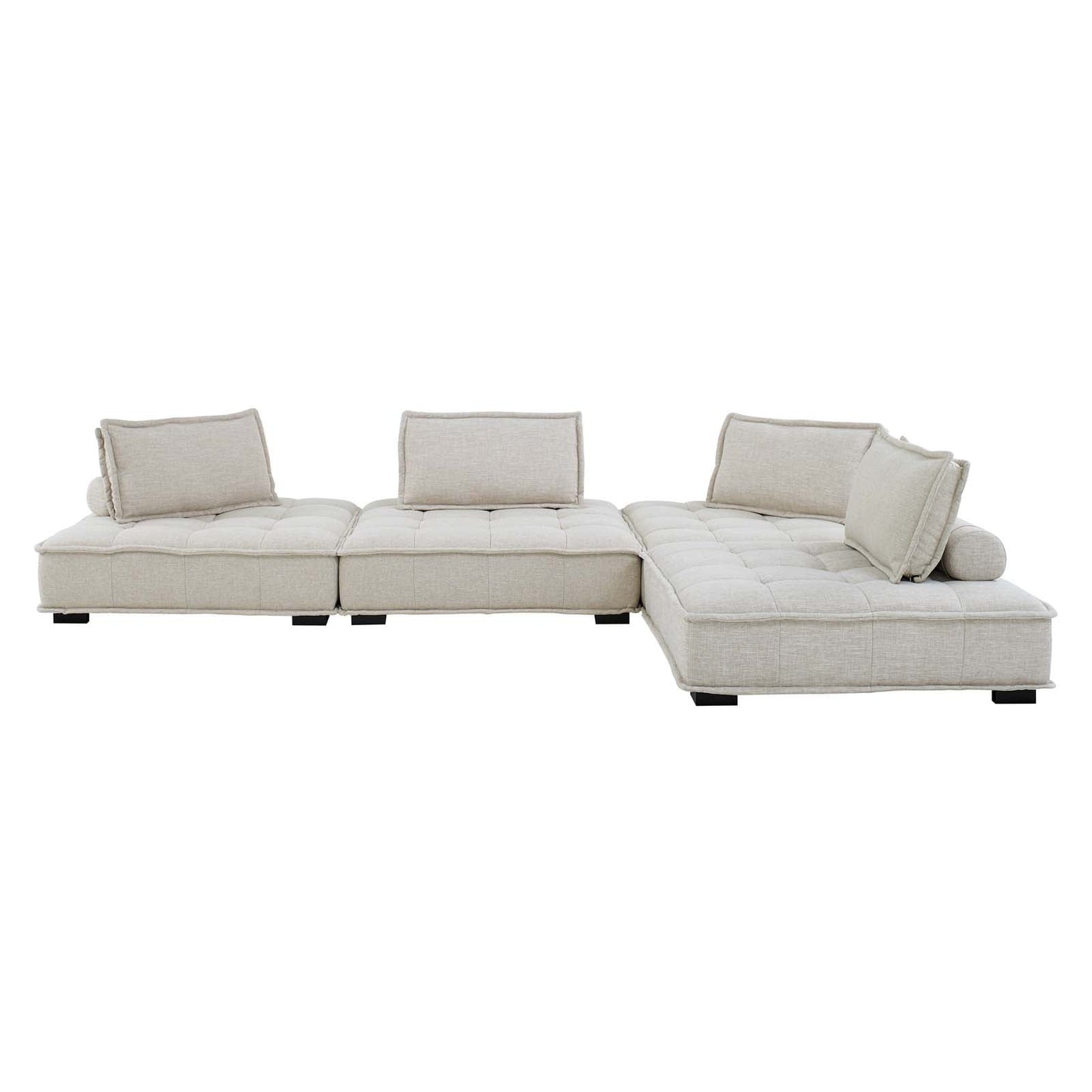 Saunter Tufted Fabric Fabric 4-Piece Sectional Sofa Beige EEI-5208-BEI