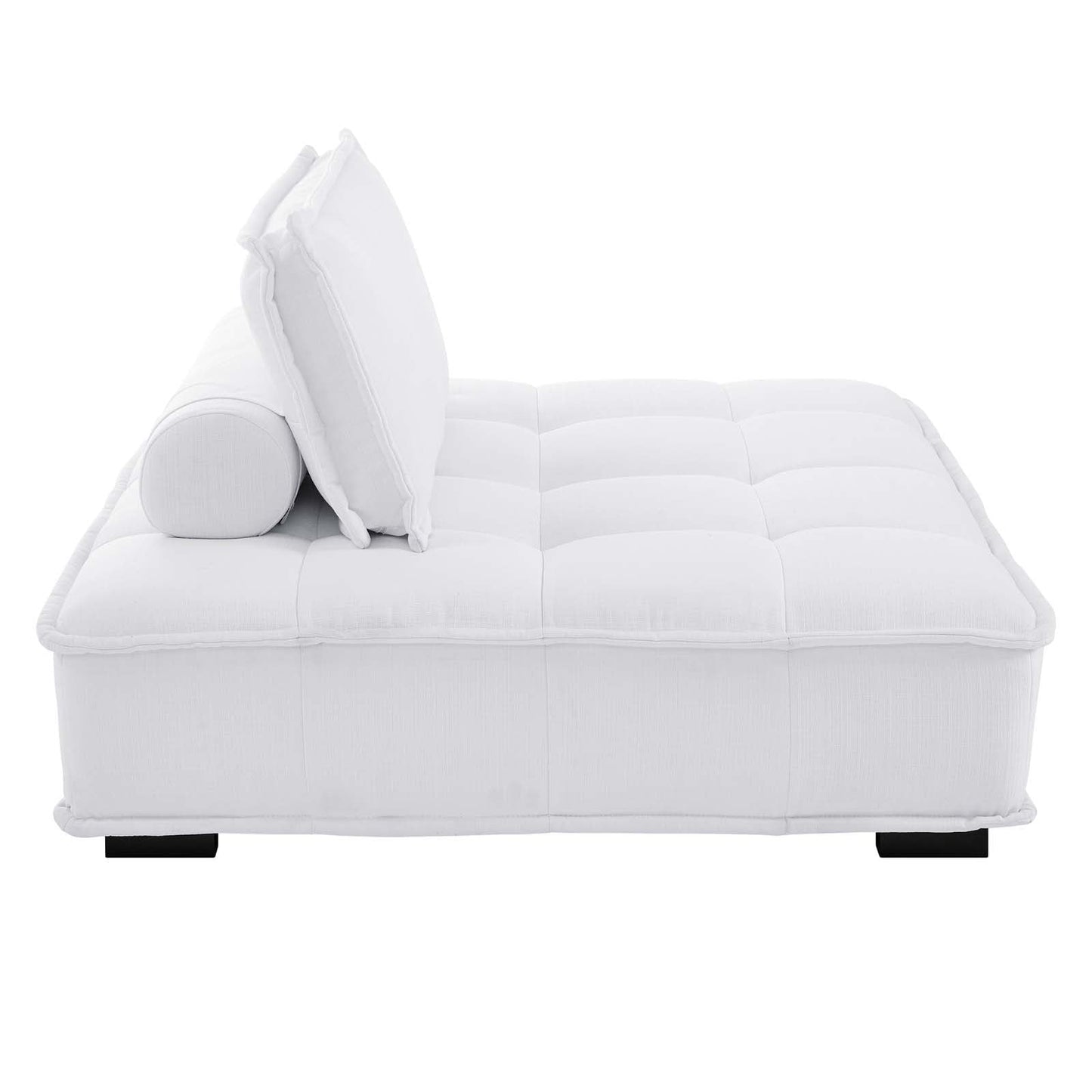 Saunter Tufted Fabric Fabric 4-Piece Sectional Sofa White EEI-5208-WHI