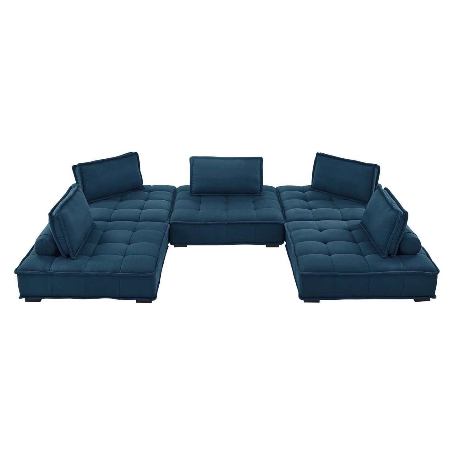 Saunter Tufted Fabric Fabric 5-Piece Sectional Sofa Azure EEI-5210-AZU