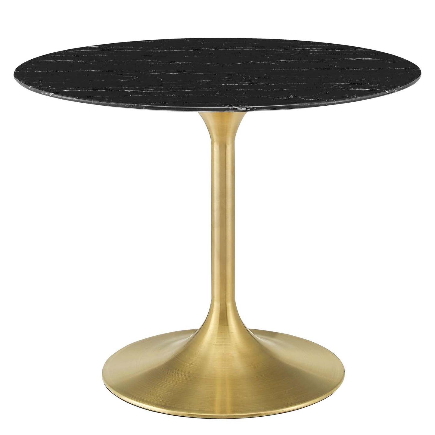 Lippa 40" Artificial Marble Dining Table Gold Black EEI-5238-GLD-BLK