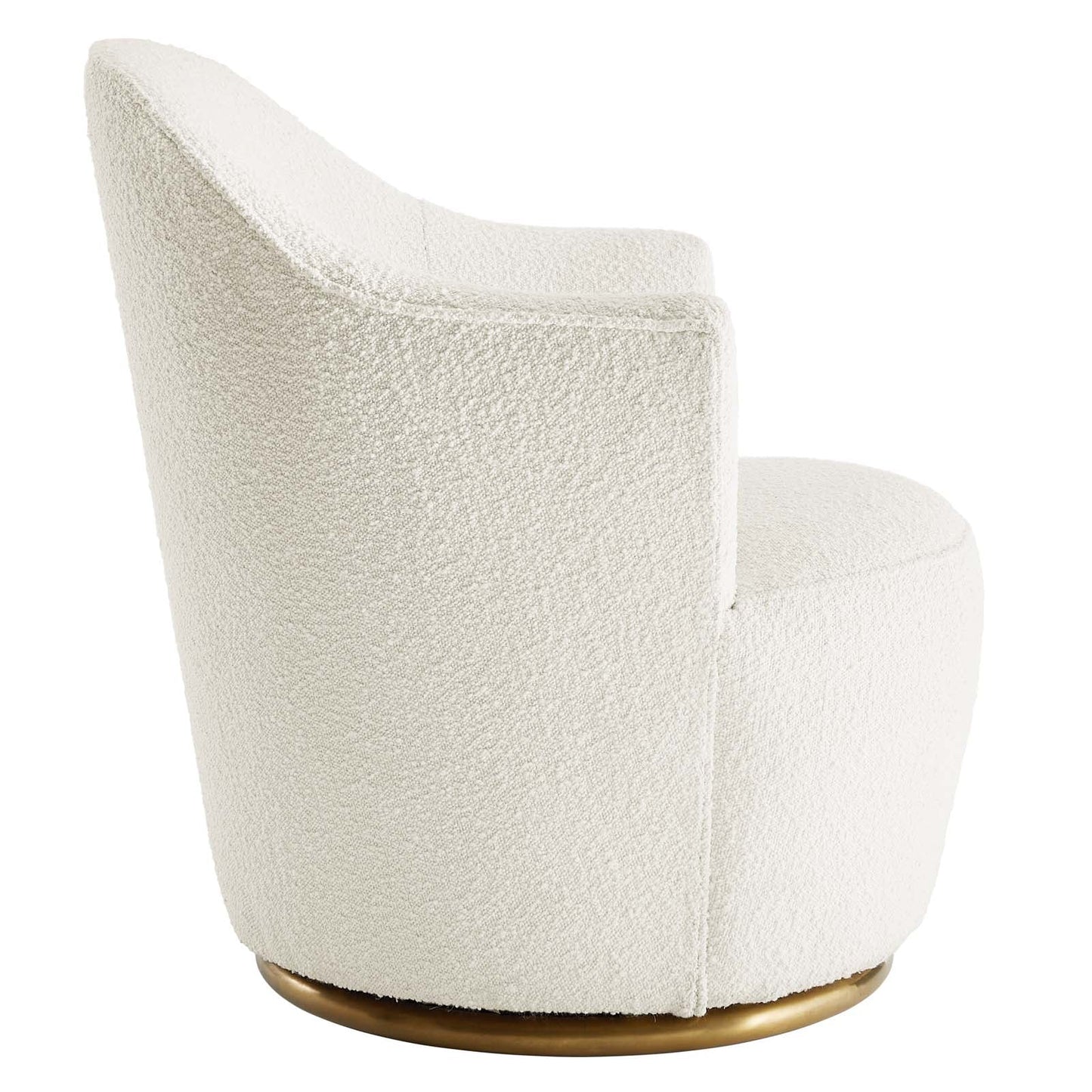 Nora Boucle Upholstered Swivel Chair White EEI-5311-WHI