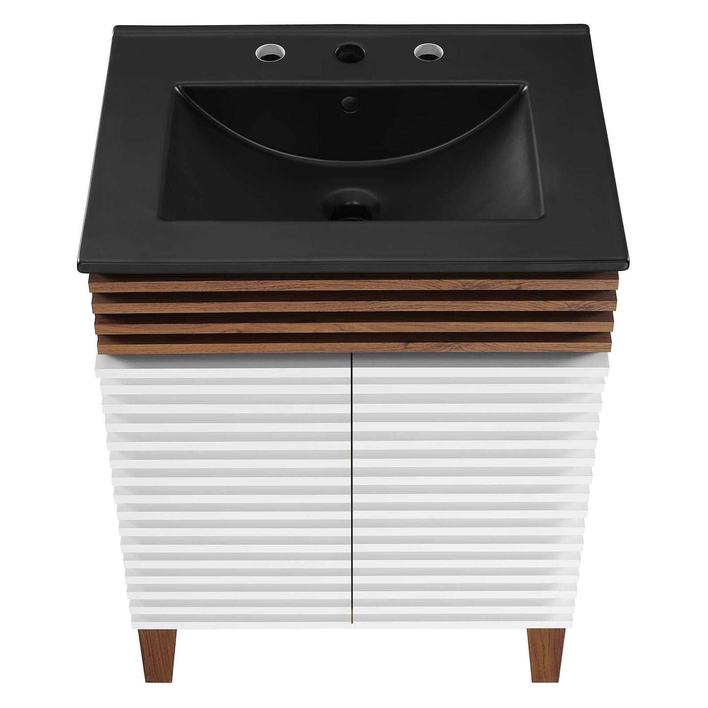 Render 24" Bathroom Vanity White Walnut Black EEI-5350-WHI-WAL-BLK