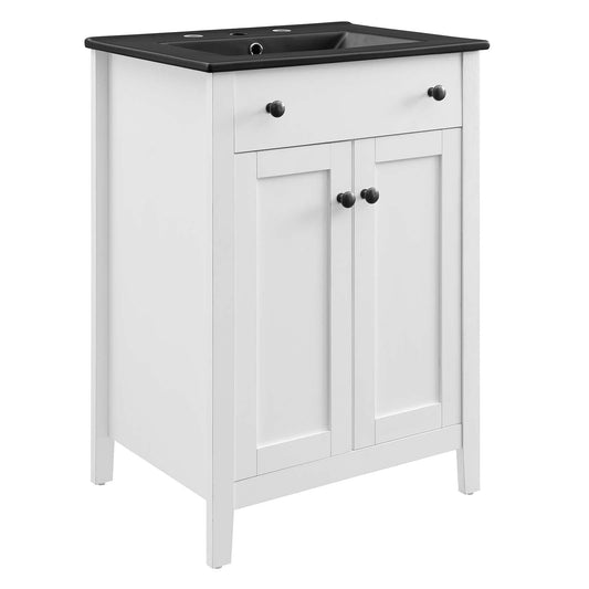 Nantucket 24" Bathroom Vanity White Black EEI-5354-WHI-BLK