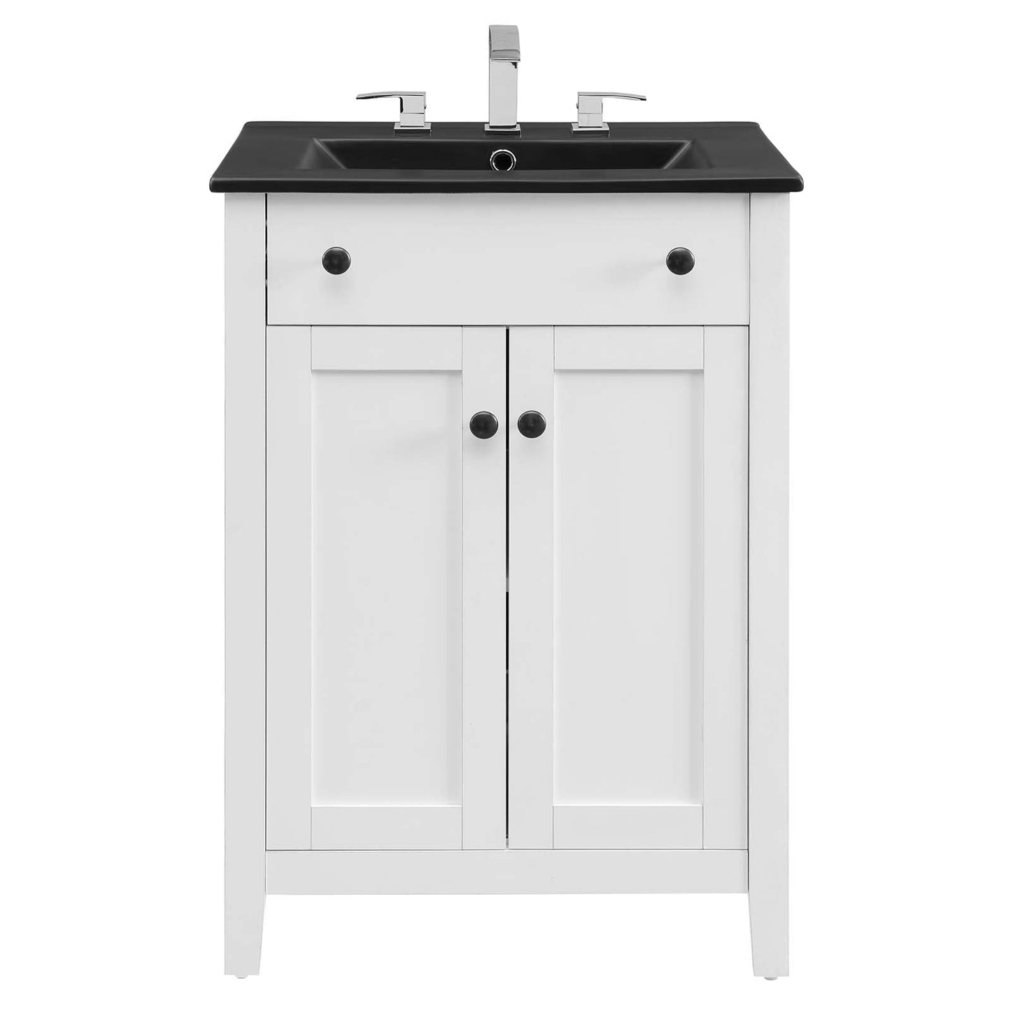 Nantucket 24" Bathroom Vanity White Black EEI-5354-WHI-BLK