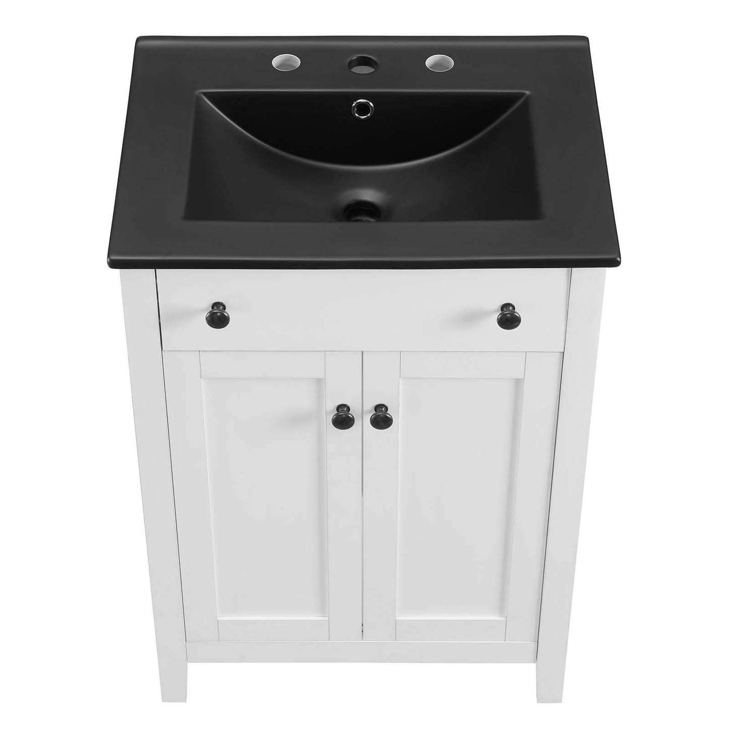 Nantucket 24" Bathroom Vanity White Black EEI-5354-WHI-BLK