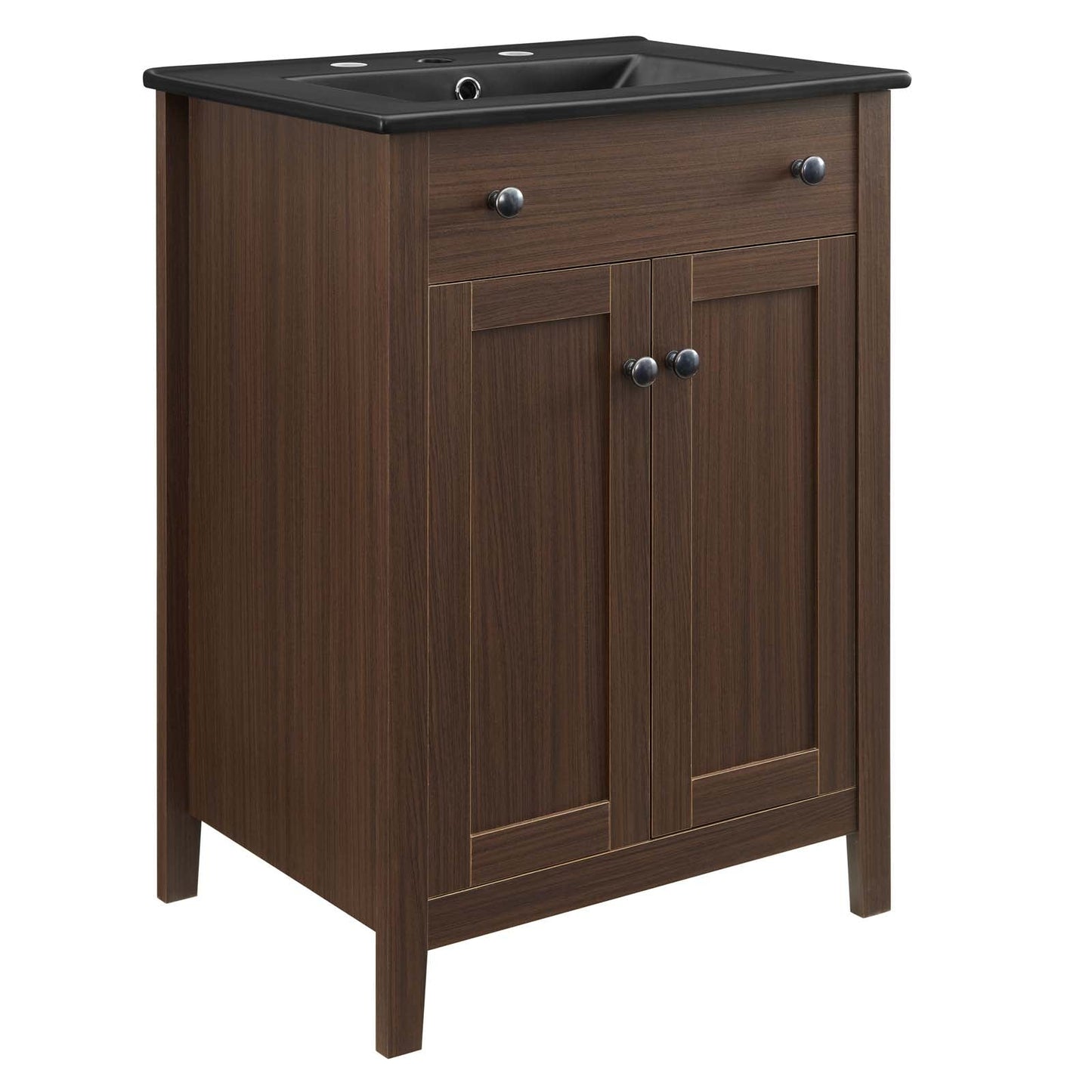 Nantucket 24" Bathroom Vanity Walnut Black EEI-5356-WAL-BLK