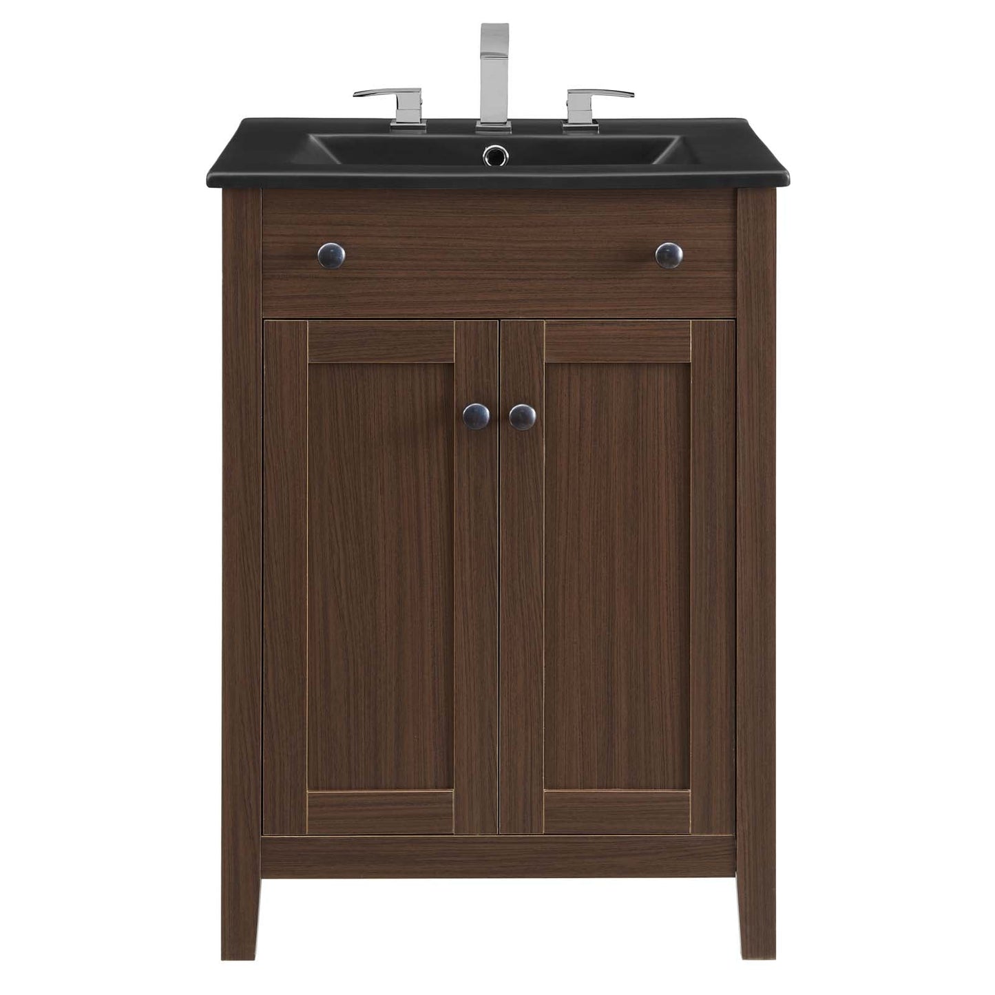 Nantucket 24" Bathroom Vanity Walnut Black EEI-5356-WAL-BLK