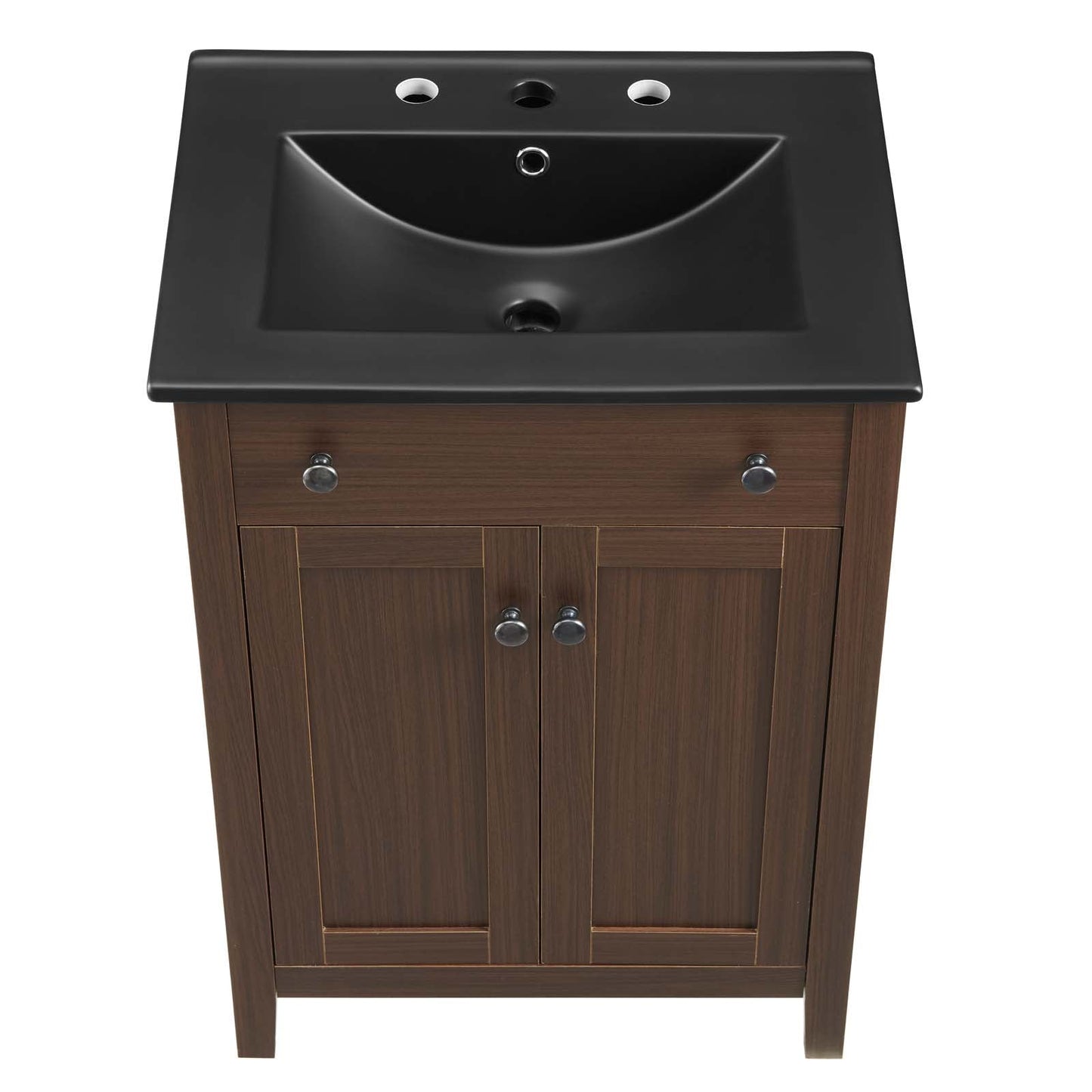 Nantucket 24" Bathroom Vanity Walnut Black EEI-5356-WAL-BLK