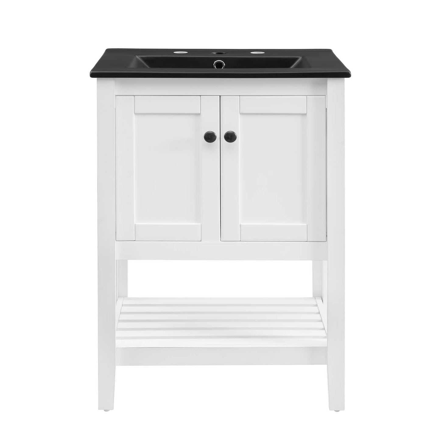 Prestige 24" Bathroom Vanity White Black EEI-5358-WHI-BLK