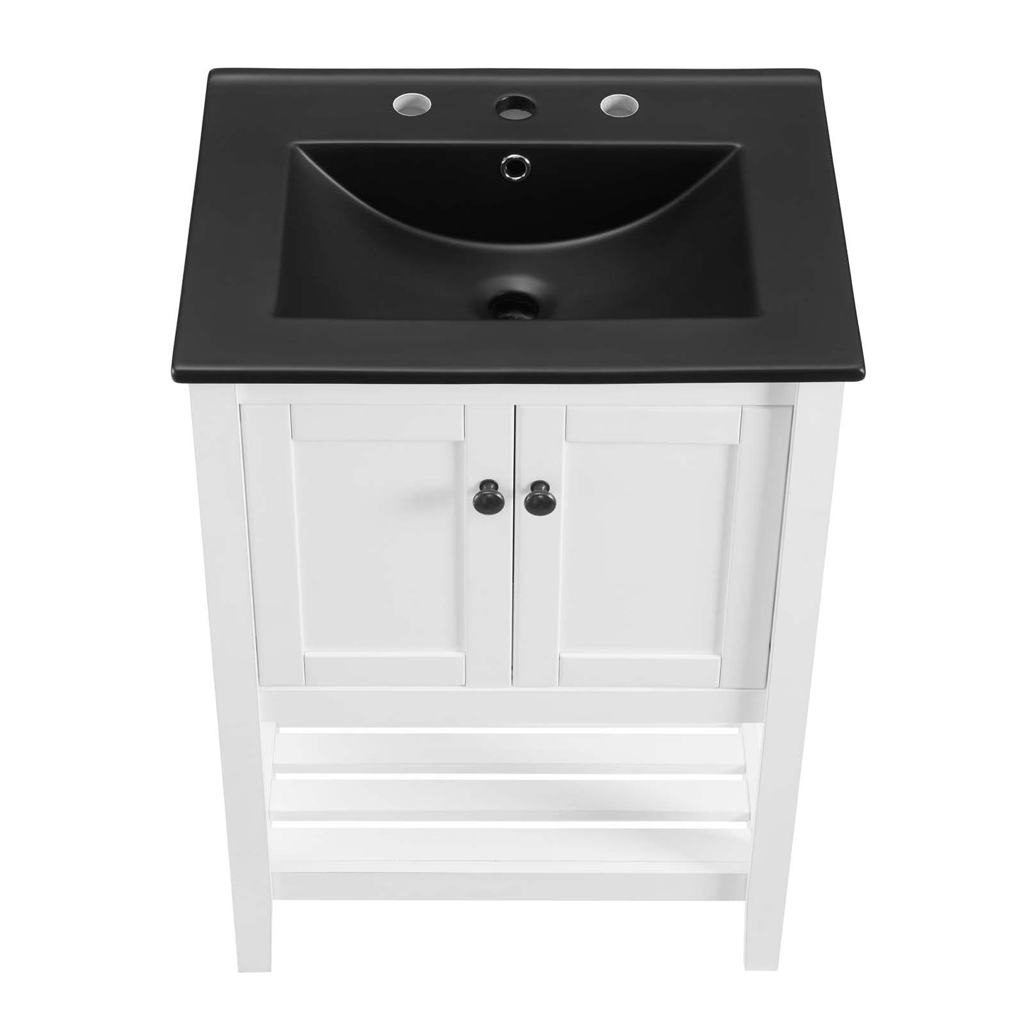 Prestige 24" Bathroom Vanity White Black EEI-5358-WHI-BLK