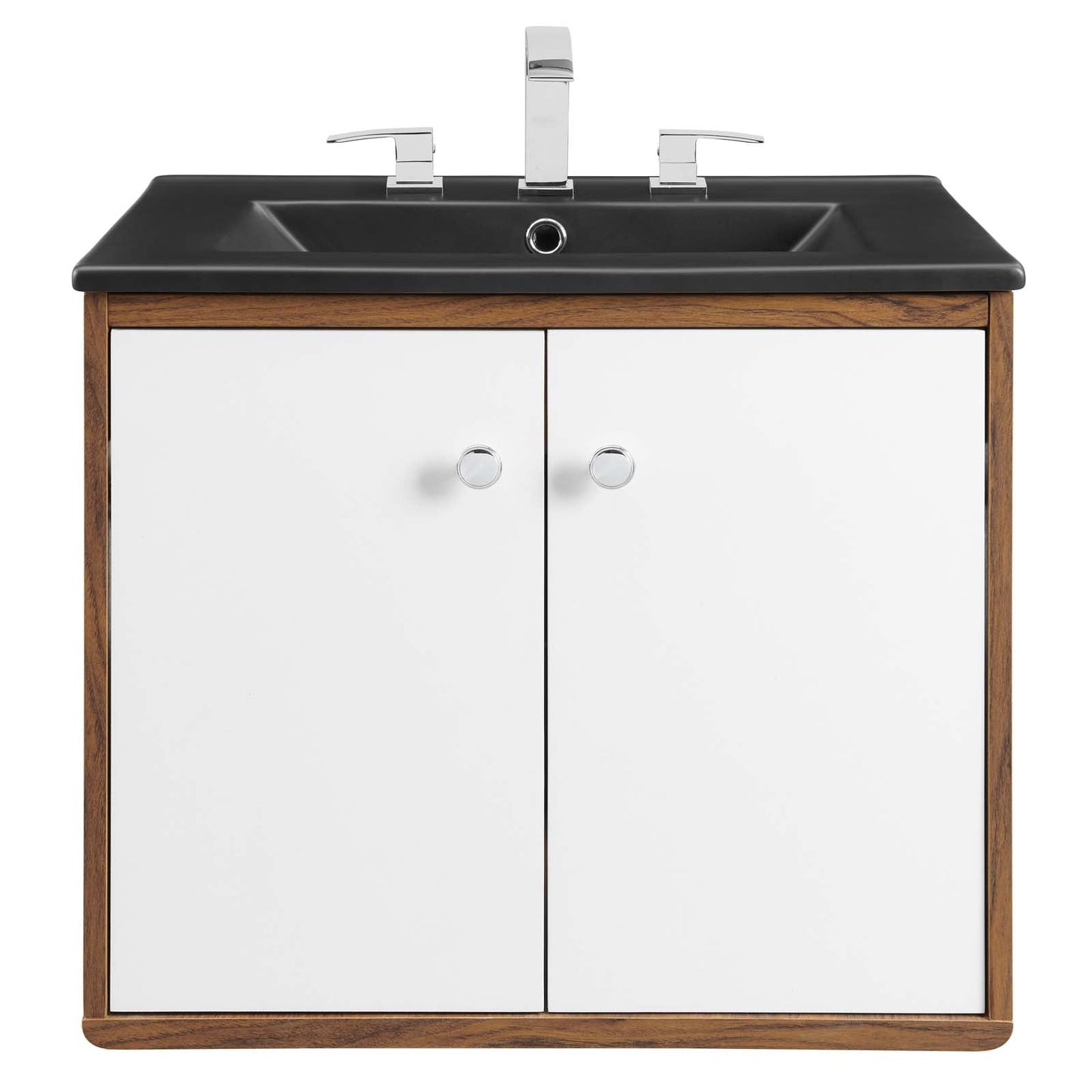 Transmit 24" Wall-Mount Bathroom Vanity White Black EEI-5362-WHI-BLK