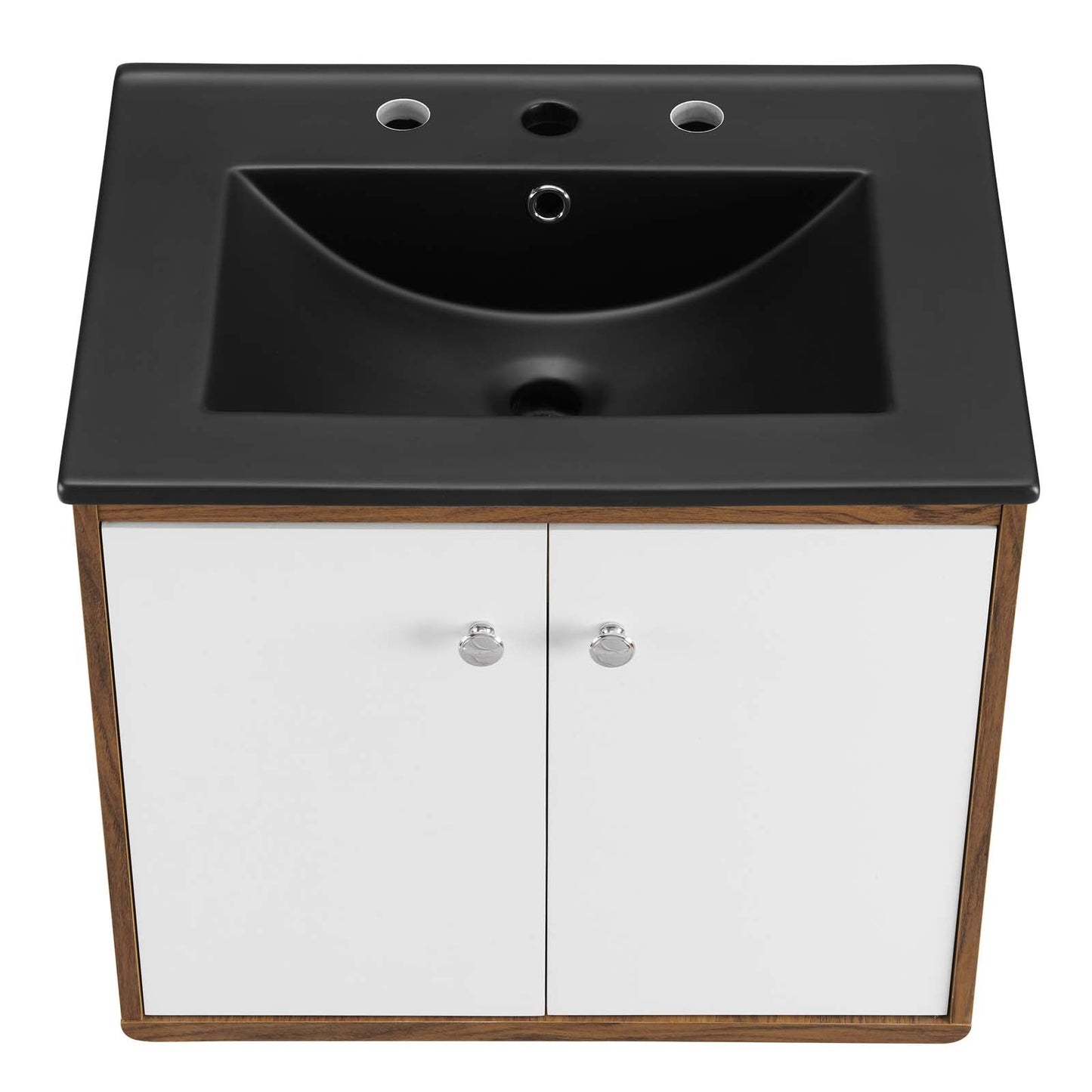 Transmit 24" Wall-Mount Bathroom Vanity White Black EEI-5362-WHI-BLK