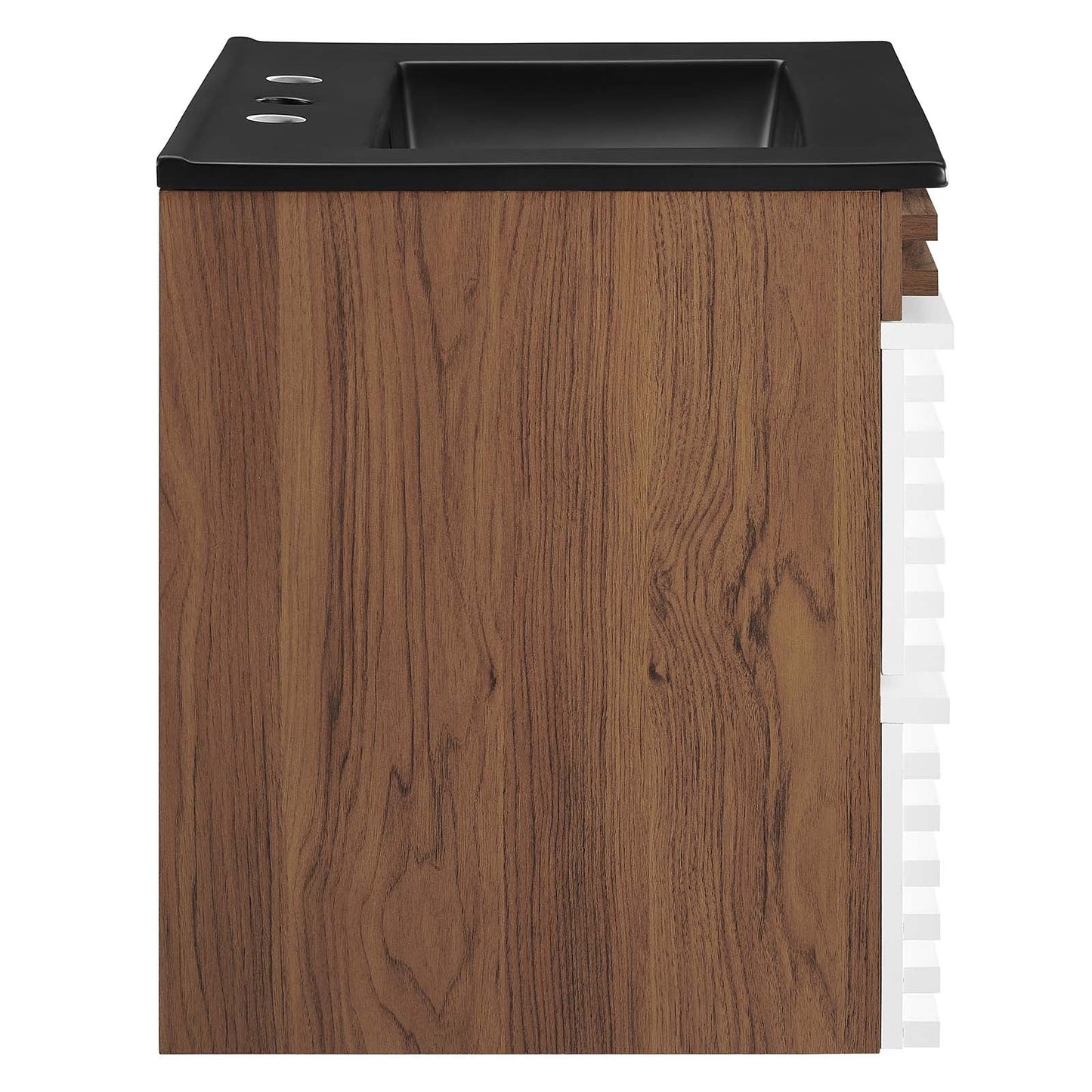 Render 24" Wall-Mount Bathroom Vanity White Walnut Black EEI-5364-WHI-WAL-BLK