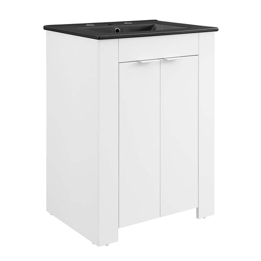 Maybelle 24" Bathroom Vanity White Black EEI-5366-WHI-BLK