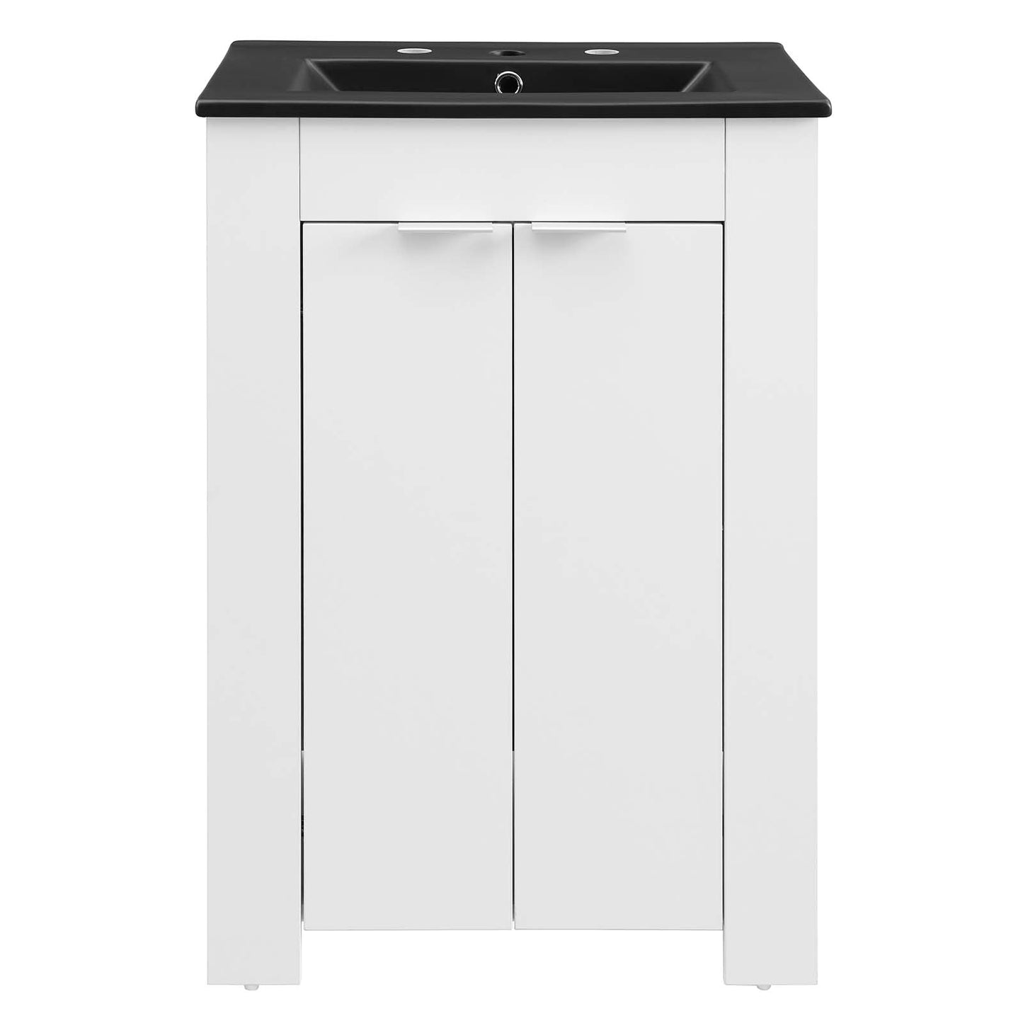 Maybelle 24" Bathroom Vanity White Black EEI-5366-WHI-BLK