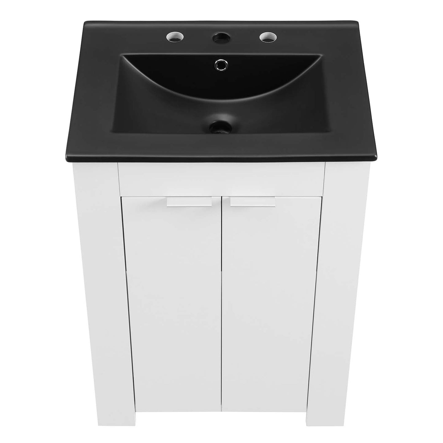 Maybelle 24" Bathroom Vanity White Black EEI-5366-WHI-BLK