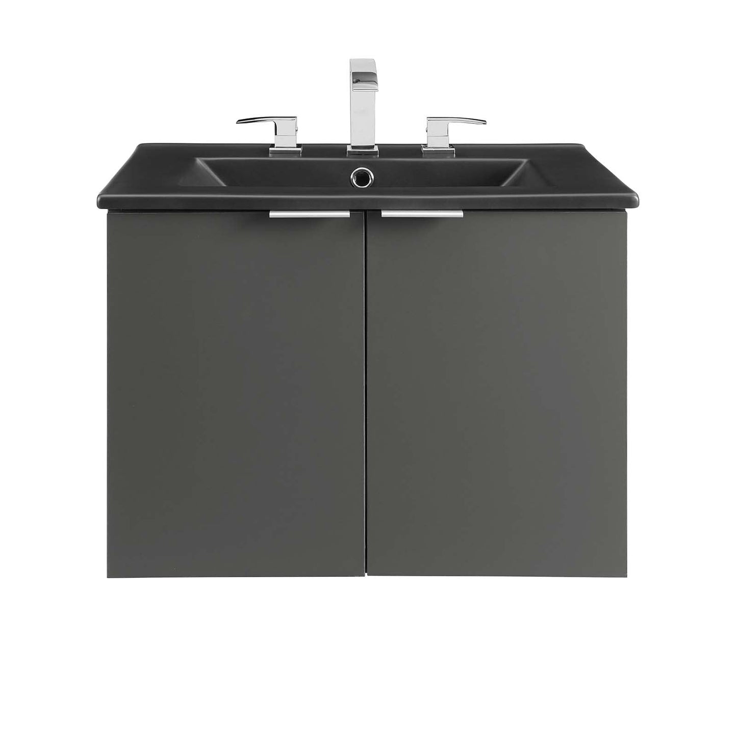 Maybelle 24" Wall-Mount Bathroom Vanity Gray Black EEI-5370-GRY-BLK