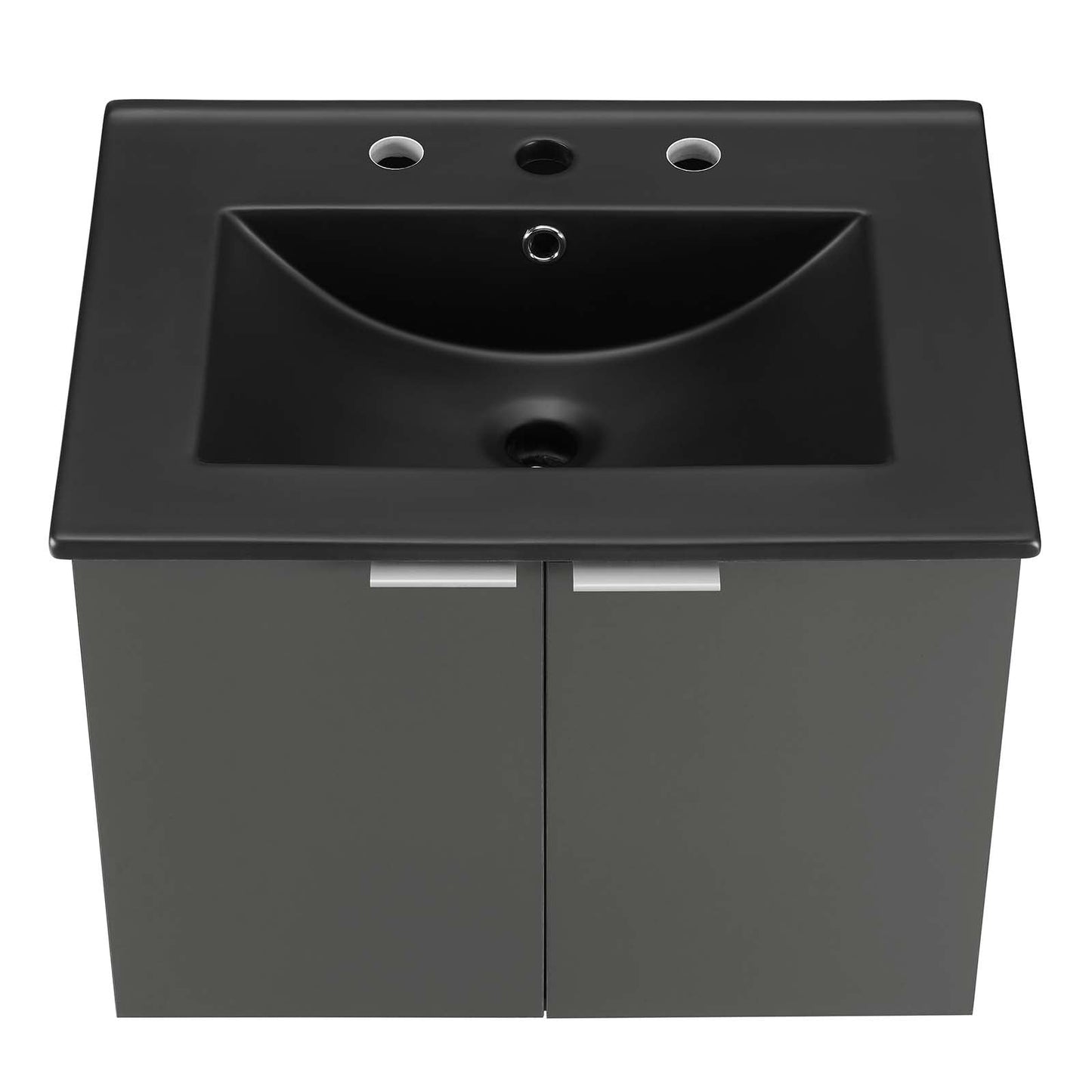 Maybelle 24" Wall-Mount Bathroom Vanity Gray Black EEI-5370-GRY-BLK