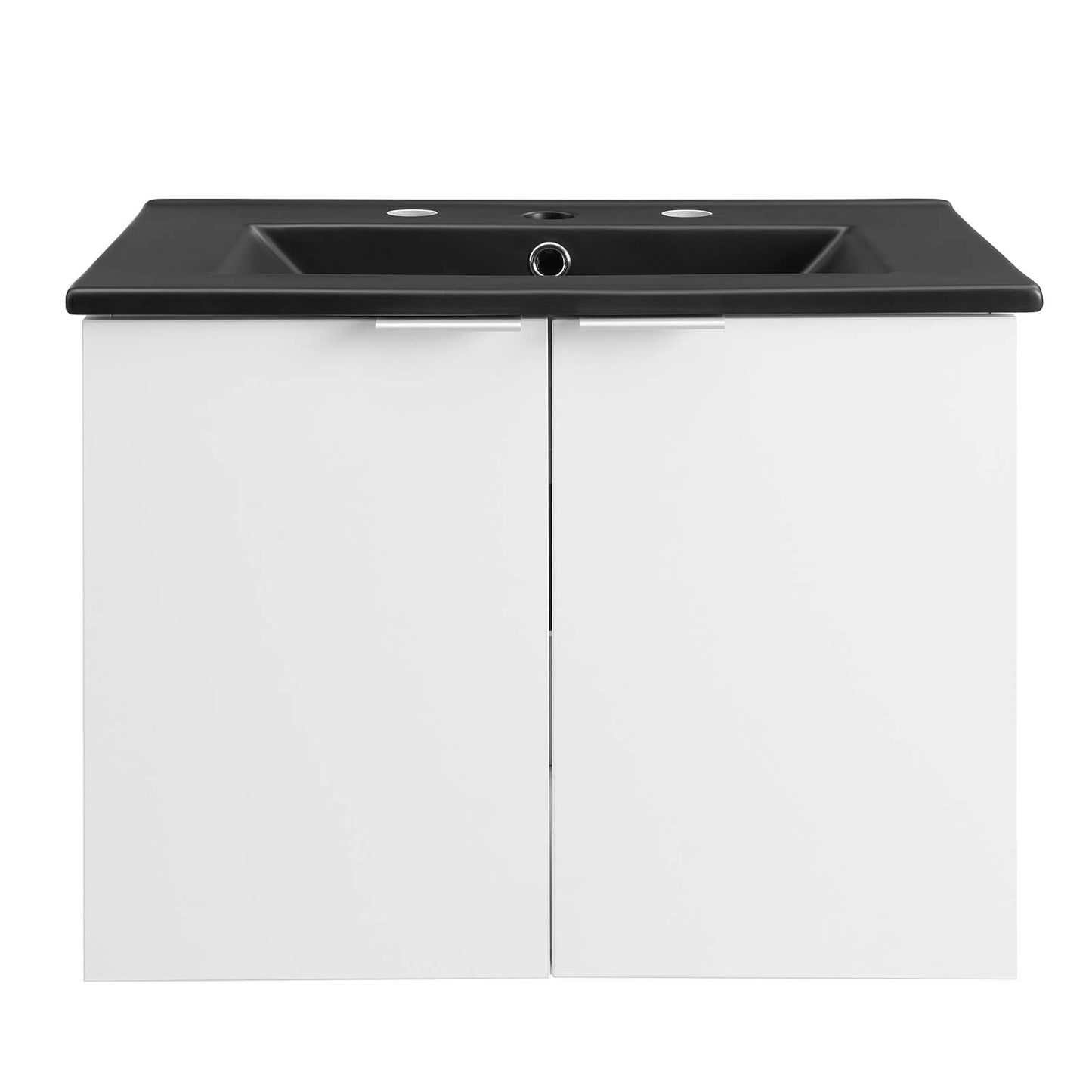 Maybelle 24" Wall-Mount Bathroom Vanity White Black EEI-5370-WHI-BLK