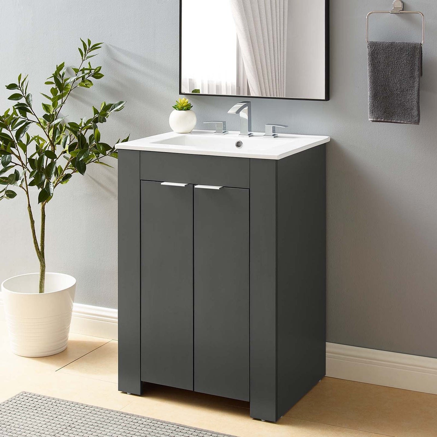 Maybelle 24" Bathroom Vanity Gray White EEI-5378-GRY-WHI