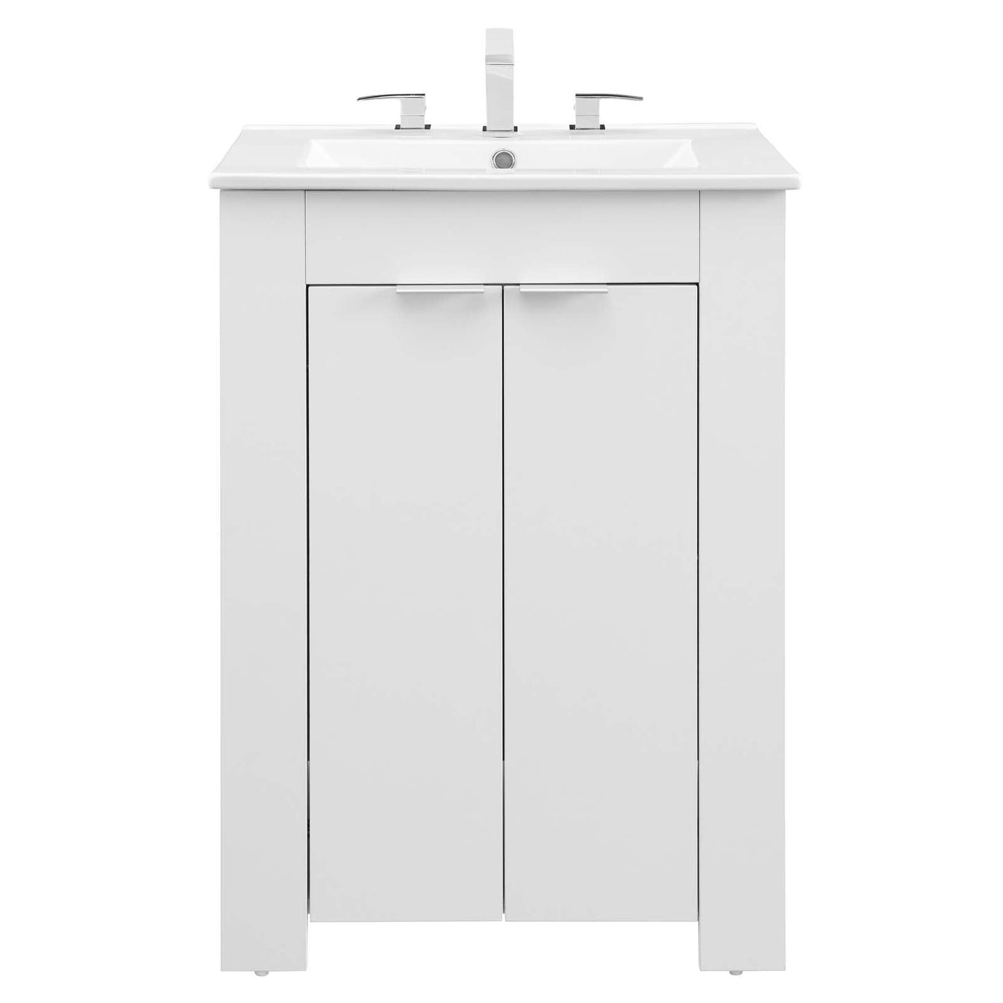 Maybelle 24" Bathroom Vanity White White EEI-5378-WHI-WHI