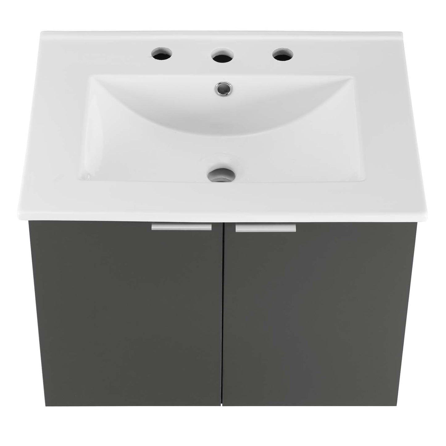 Maybelle 24" Wall-Mount Bathroom Vanity Gray White EEI-5379-GRY-WHI