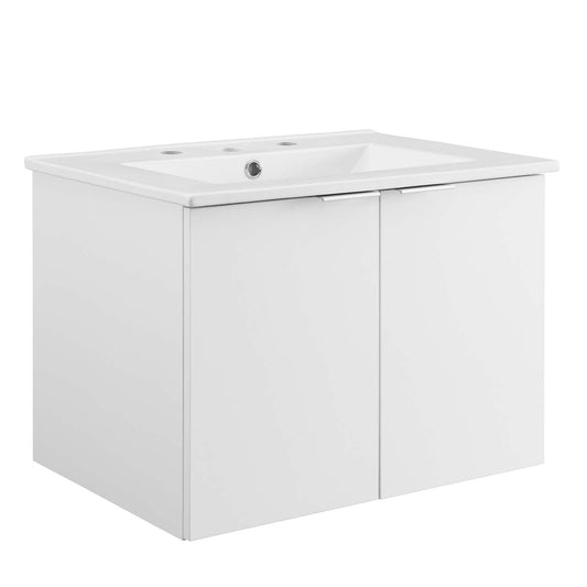 Maybelle 24" Wall-Mount Bathroom Vanity White White EEI-5379-WHI-WHI