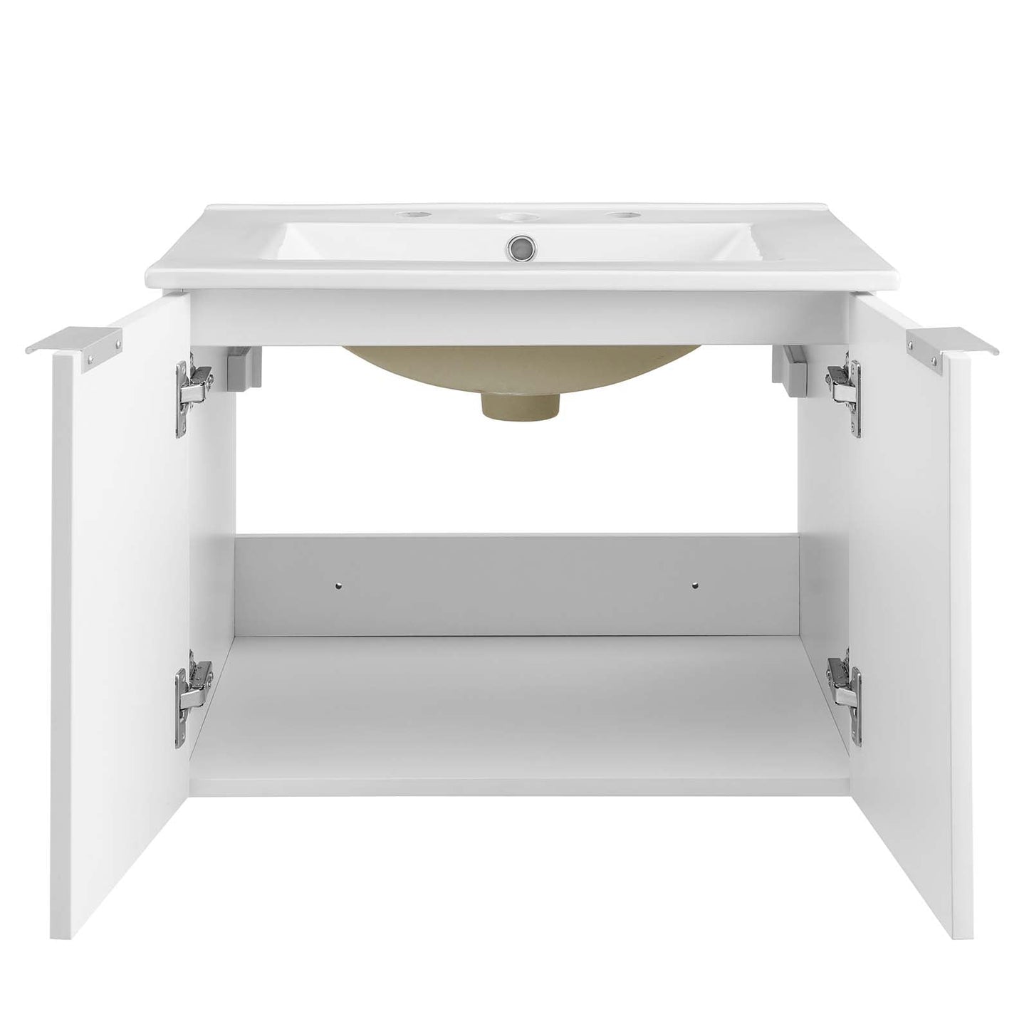 Maybelle 24" Wall-Mount Bathroom Vanity White White EEI-5379-WHI-WHI