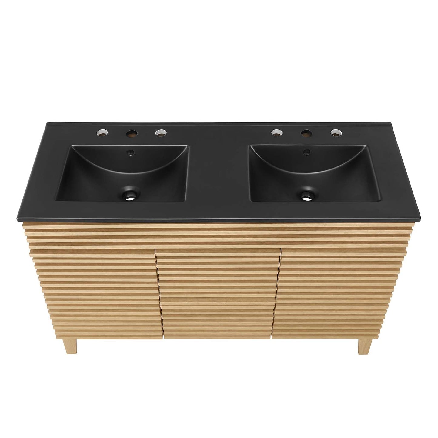 Render 48" Double Sink Bathroom Vanity Oak Black EEI-5381-OAK-BLK