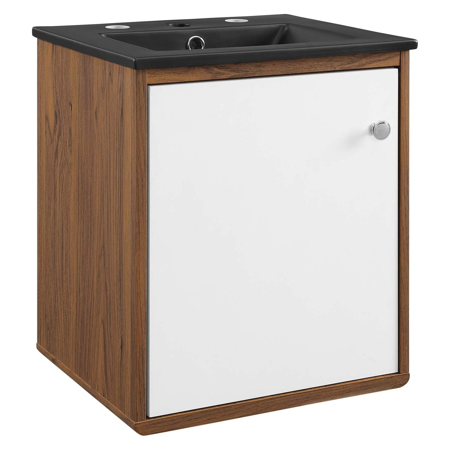 Transmit 18" Wall-Mount Bathroom Vanity Walnut Black EEI-5388-WAL-BLK