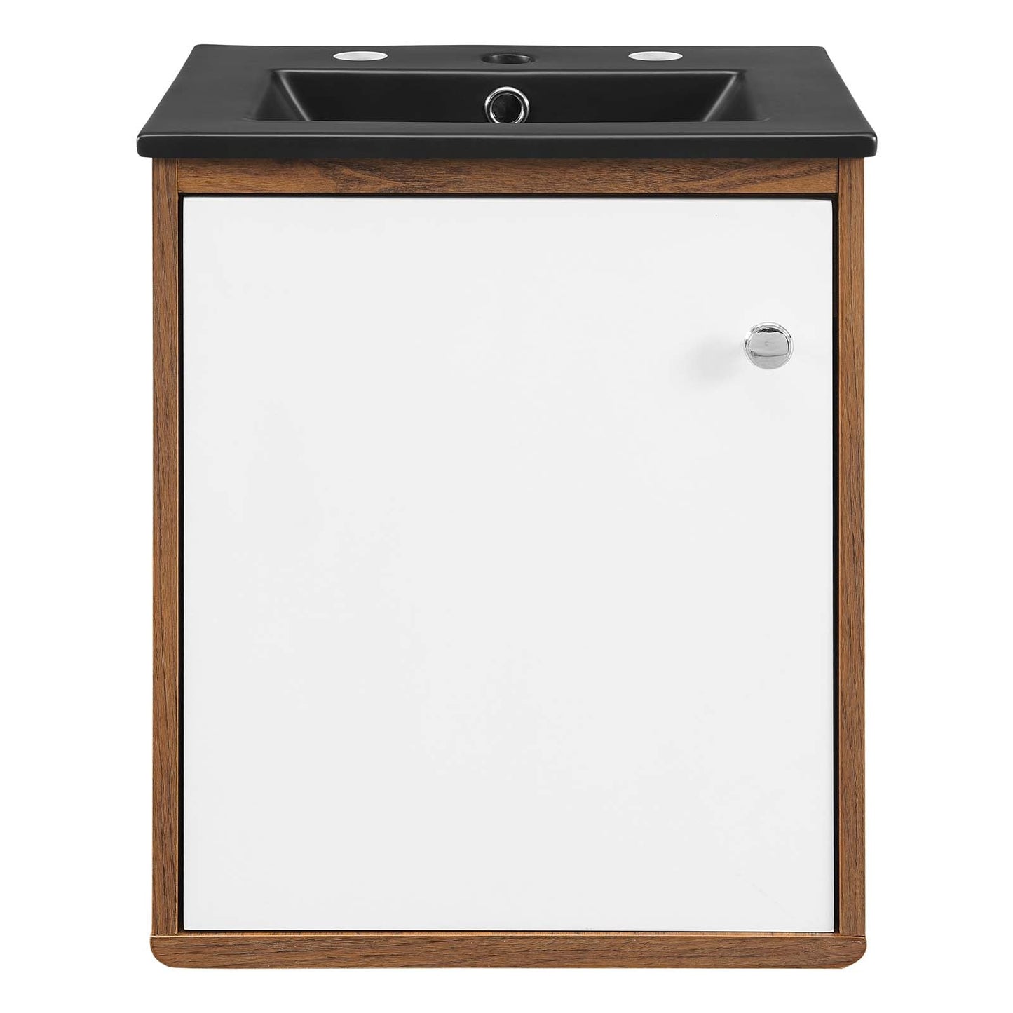 Transmit 18" Wall-Mount Bathroom Vanity Walnut Black EEI-5388-WAL-BLK